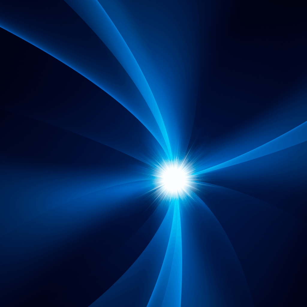 Light piercing through blue background