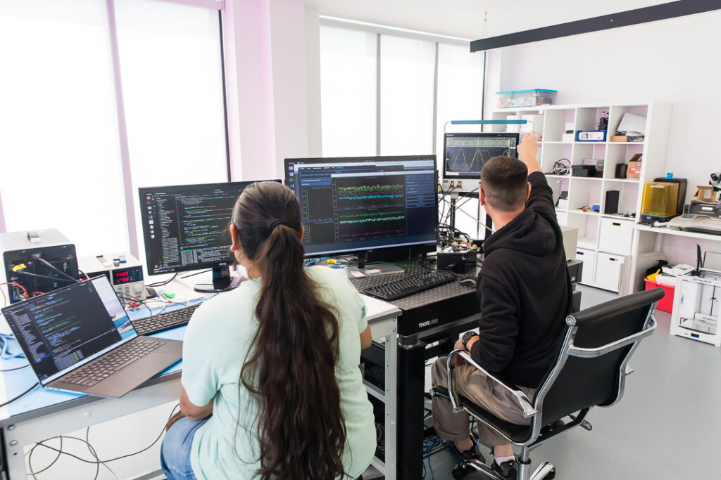 Optalysys photonics lab with team