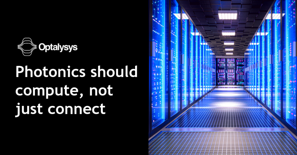 Photonics should compute not just connect with image of data center racks